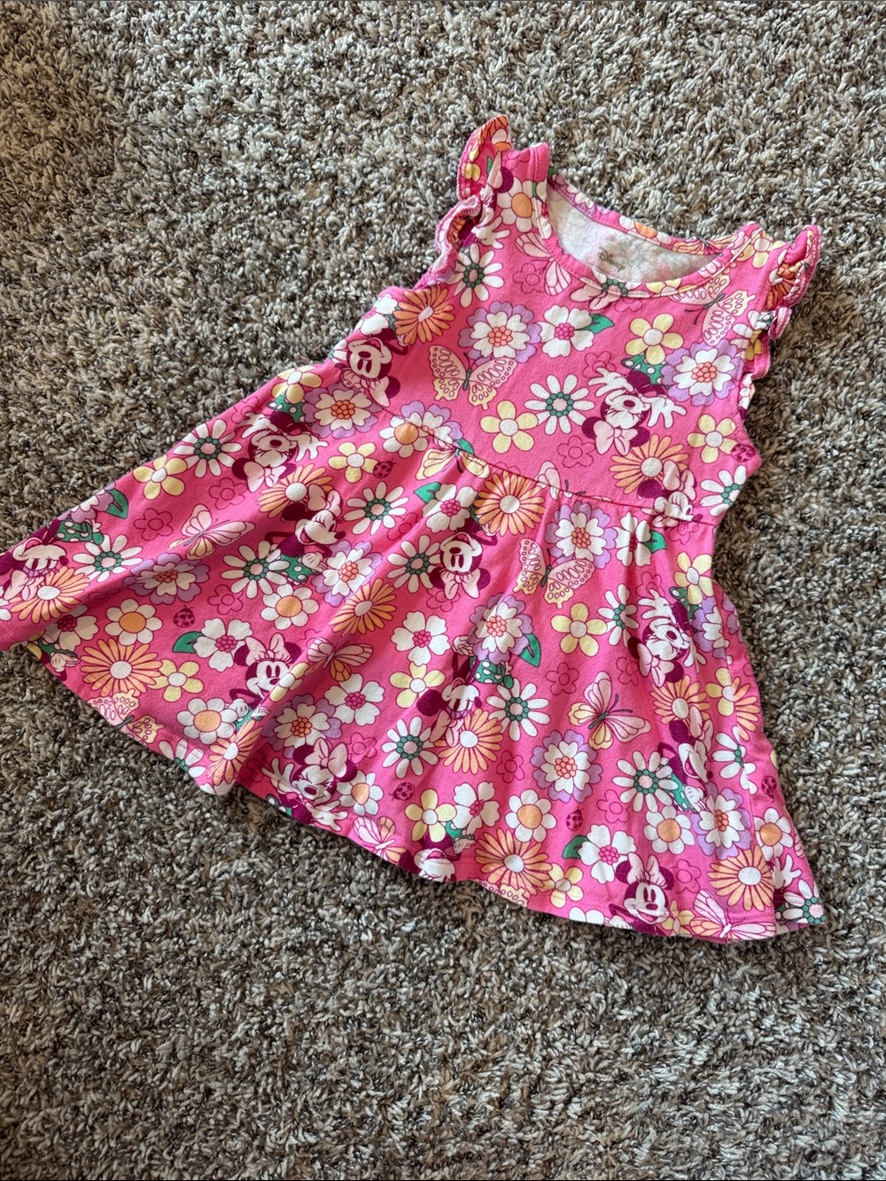 Disney Pink Floral Minnie Mouse Sleeveless Dress